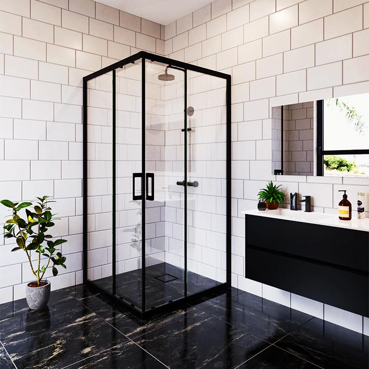 Shower Cabin 900 x 900 Blackline Showers